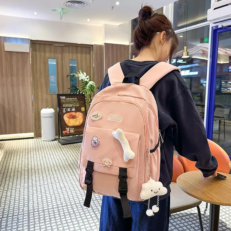 RUIPAI Nylon Backpack Regular Unisex Black/Pink/Blue/Purple-15