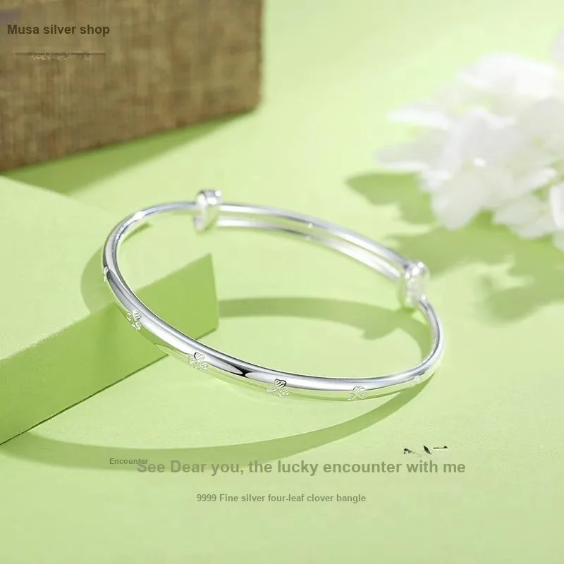 MIAOYINGE 999 Fine Silver Bangles Women's-2