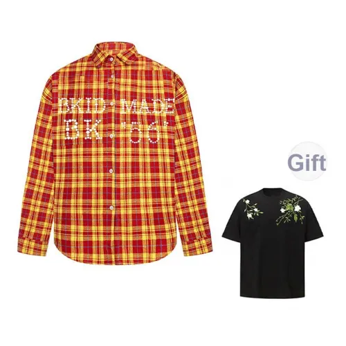 SISC Желтая Жемчужная Рубашка [С подарками Вышивка T Рубашка] Женские Рубашки