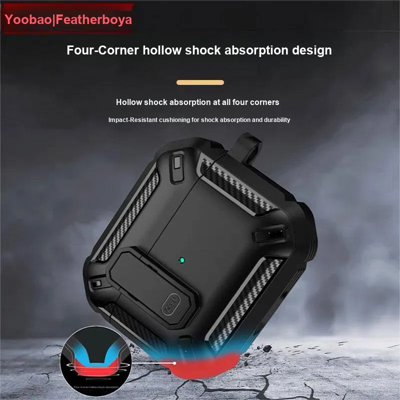 Yoobao Compatibility With AirPods 4, AirPods 1, 2, And 3 Generations Protective Cover Lock Switches Headphone Cases-2