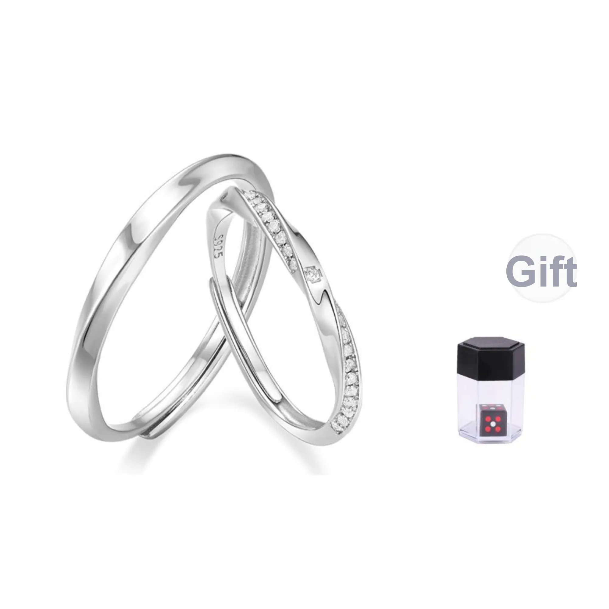 KADER S925 Silver Rings Unisex Silver White