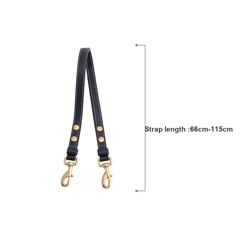 Leather Shoulder Strap Adjustable Bag Strap Accessories Bag Shoulder Strap Women's Marine Blue/Brown-1