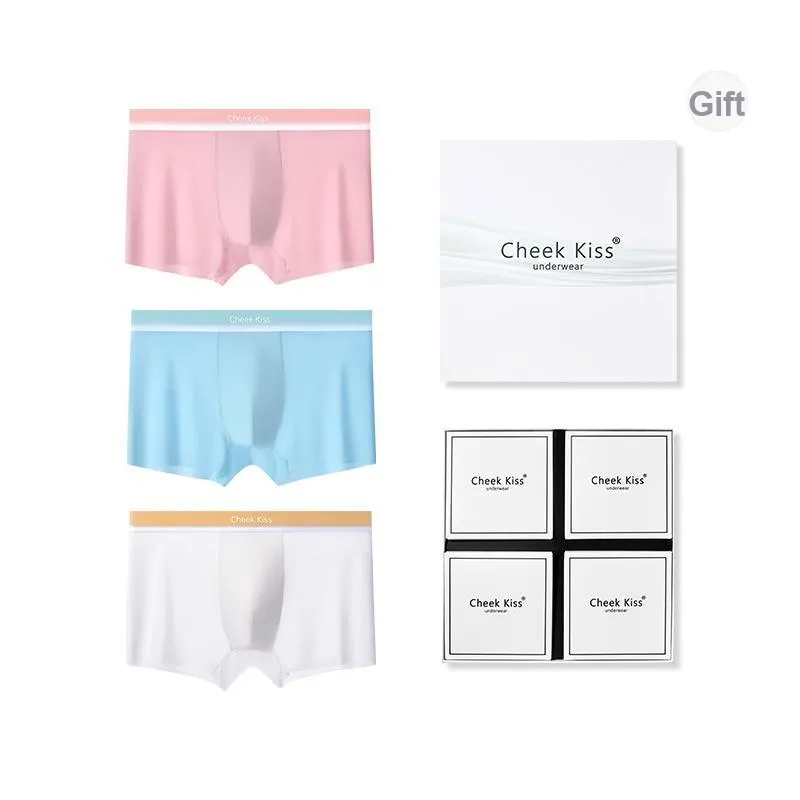 Cheekkiss Underwear Gift Box Men's Extra Thin Breathable Boxer Shorts Comfortable Four Way Stretch Shorts-14