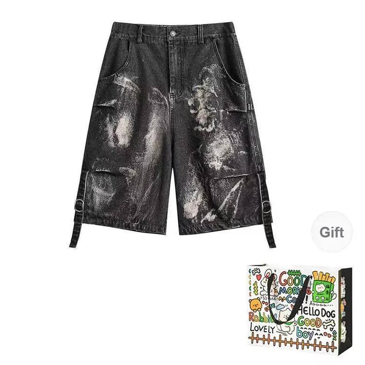 BVODE Denim Shorts Women's Black Gray Shopping Bag-0