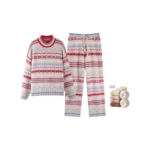 ZumashL Luxury Designer Series Пижамный комплект Женские С подарками Флисовые носки Qinghong Цветочный