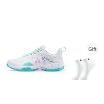 Kawasaki Badminton Shoes Unisex Mid Top White/Blue/Silver