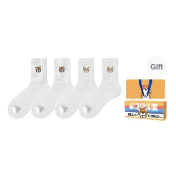 ZEROIN Mid Calf Socks Men's Box+Shopping Bag 4 Pack