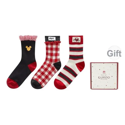 GUKOO x Disney Mickey Носки Crew Женские 3 упаковки подарочный набор