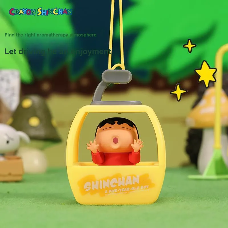 ROCK Crayon Shin Chan Solar Self Rotating Cute Plush Self Rotating Bedroom Desktop Chibi Figures-13
