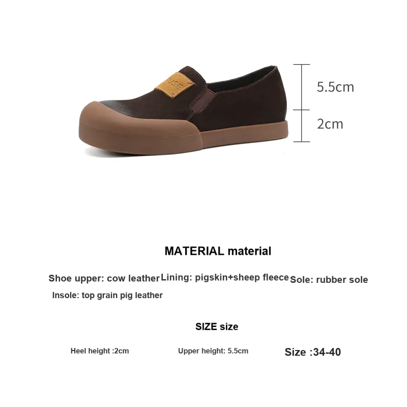 D FUSE SCANDINAVIA Small Leather Shoes Flat Slip on Fashion Women's Shoes Women's Casual Shoes Women's-5