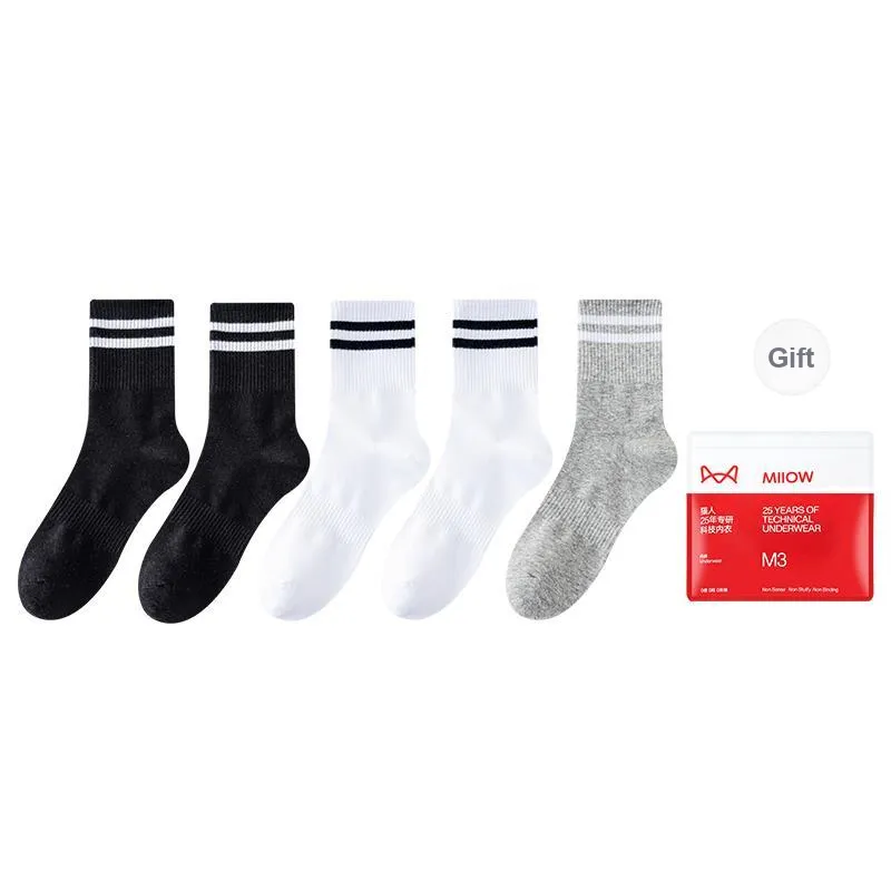 MIIOW Mid Calf Socks Unisex Shopping Bag 5 Pack-5