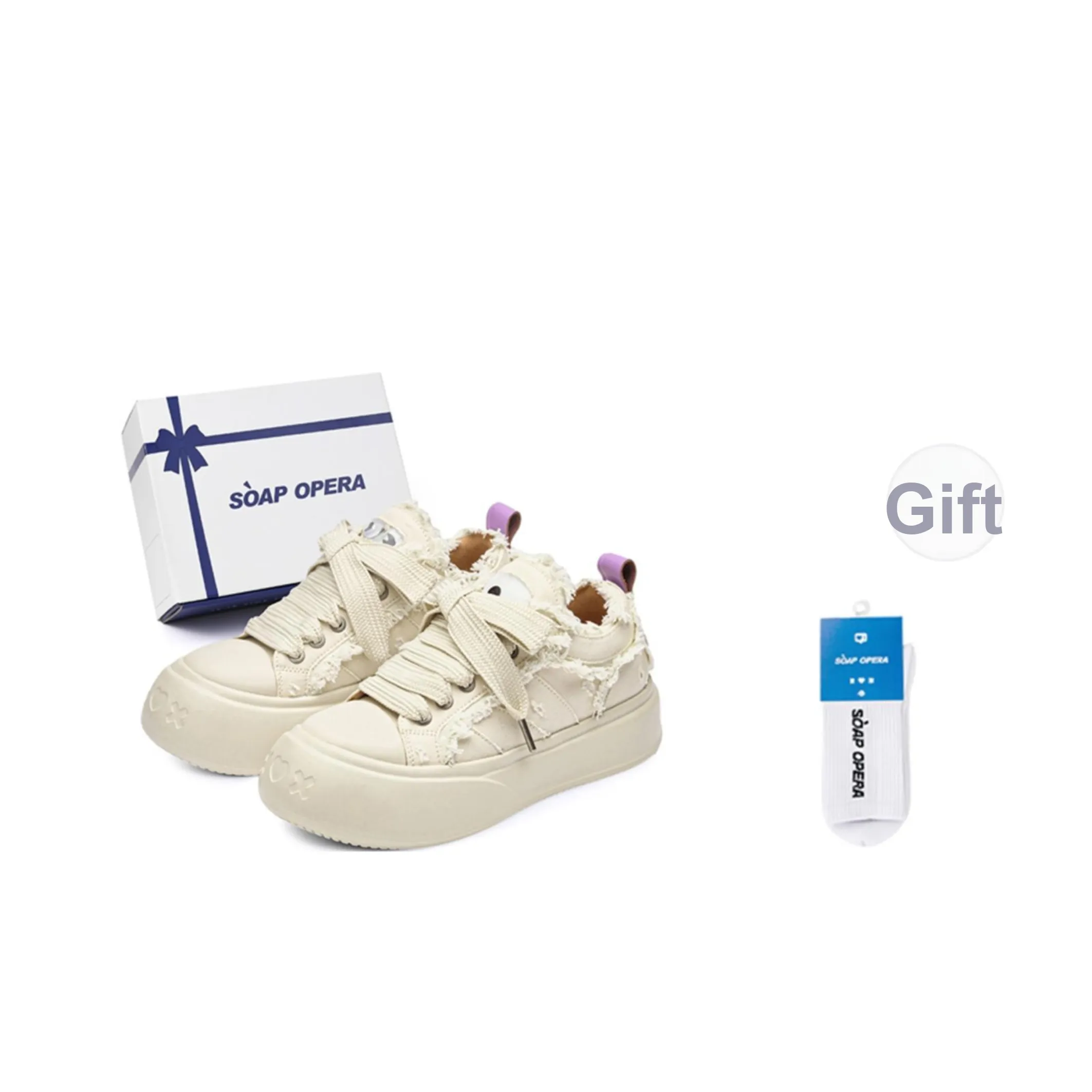 SOAP OPERA Basic Collection Canvas Shoes Unisex Low Top White/Black/Blue/Green/Gray