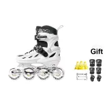 [Upgraded Double Buckle-Flagship]White+Protective Gear 6-Piece Set+Gift Pack