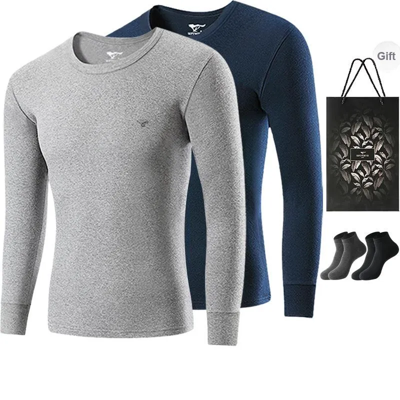 SEPTWOLVES Thermal Tops Men's 2 Pack+Shopping Bag-5