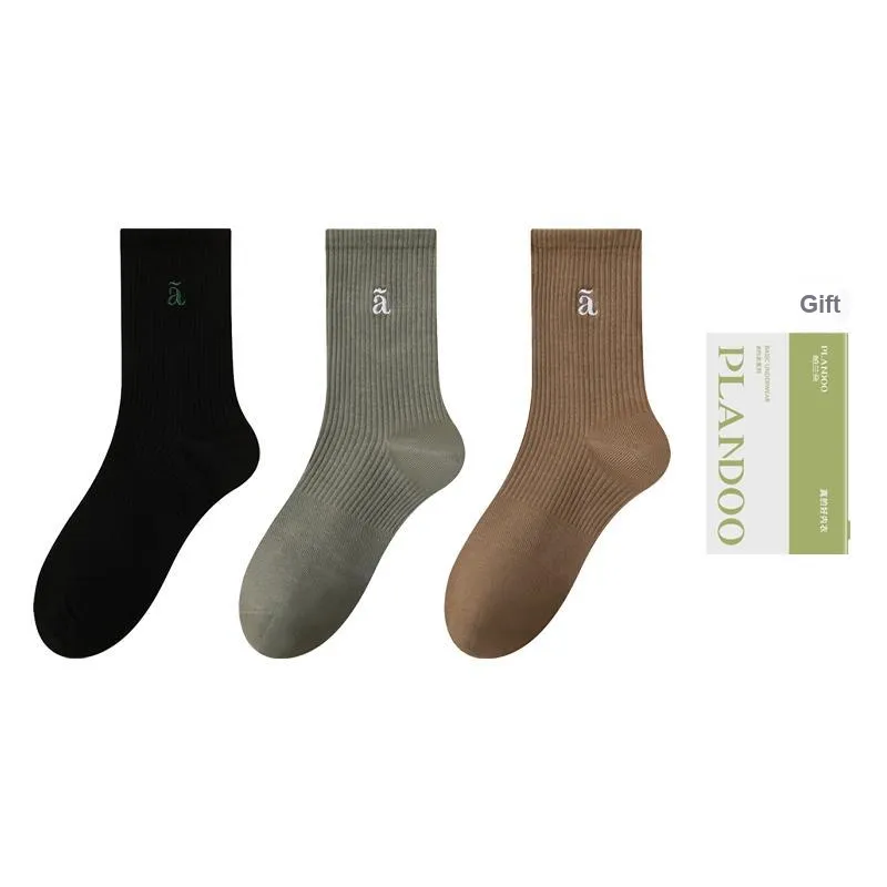 PLANDOO Mid Calf Socks Men's Box Of 3 Pairs-10