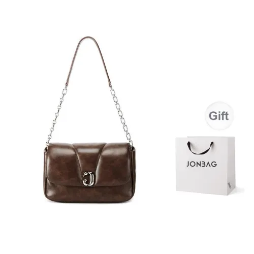 JONBAG Synthetic Leather Unique Design Messenger Bag Fashion Crossbody Bag Shoulder Bag Women's Cocoa Brown/Pure Black