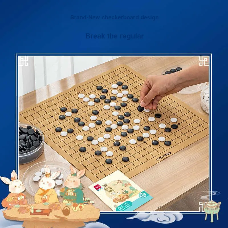 Deli Five In A Row Chinese Chess 2 in 1 Double Sided Board Games-2