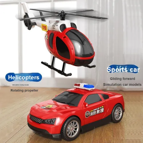 SYMPER Storytelling Rescue Транспорт Police FIRE Collection Вертолет Colorful Lights Sound And Свет Музыкальный Toy