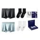 7A Antibacterial 120S Modal[Black+Cyan][100% cotton Socks 2 Pack]Box