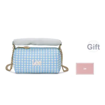 Lee Fabric Shoulder Bag, Crossbody Bag, Handbag Large Size Women's Blue Plaid