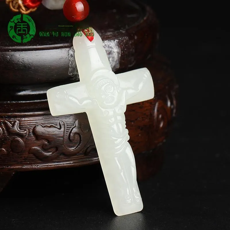 WANYUHUN Hetian Jade Pendants White Jade Unisex-4