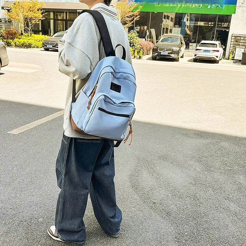 Yalu Nylon Backpack Regular Unisex Gray/Orange/Blue/Red-7