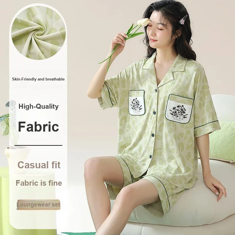 XISHE Pajama Set Women's Light Green-1