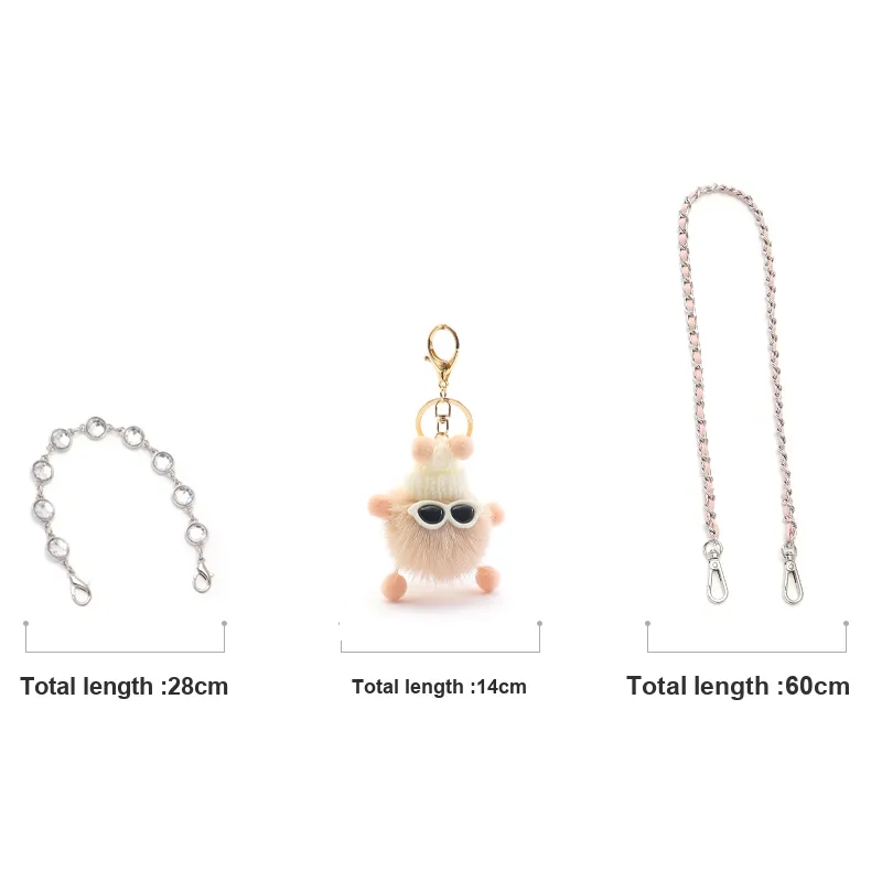 Gloya Leather Alloy One Shoulder Crossbody With Chain Accessories Decorative Chain Combo Set Women's Pink-8