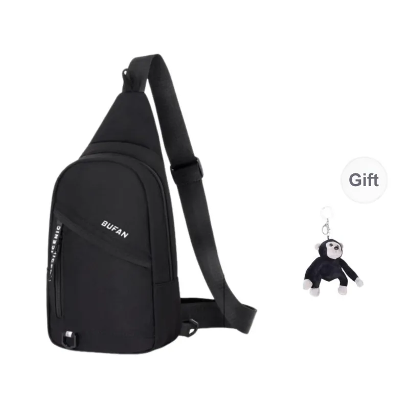Tonlion Nylon Sling Bag Regular Unisex Black/White-9