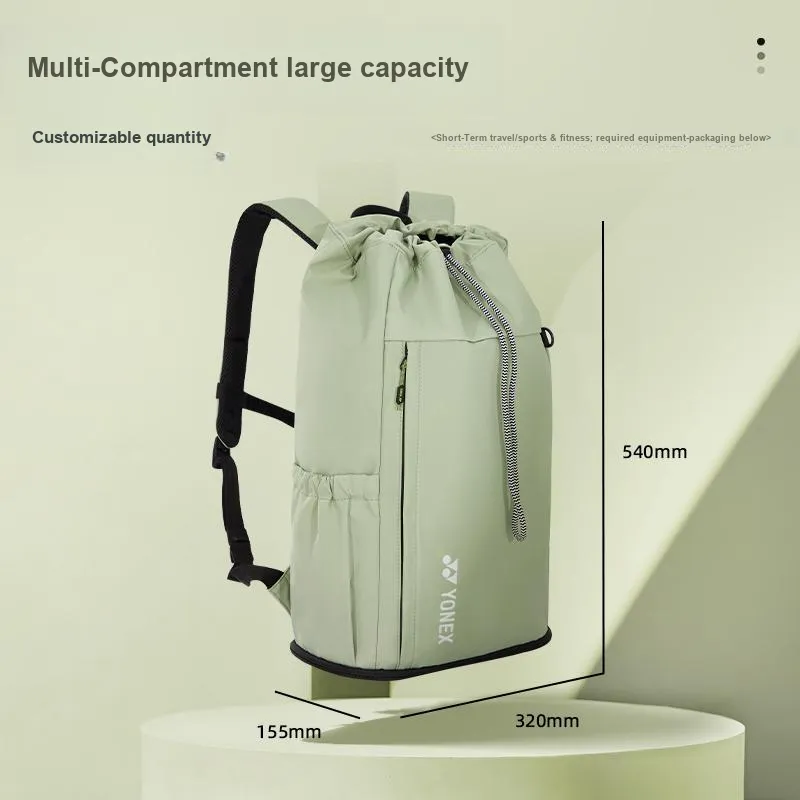 YONEX Badminton Racket Bags 2 5 Pcs Sporty Style Backpack Light Green Unisex Individual Shoe Compartment-3