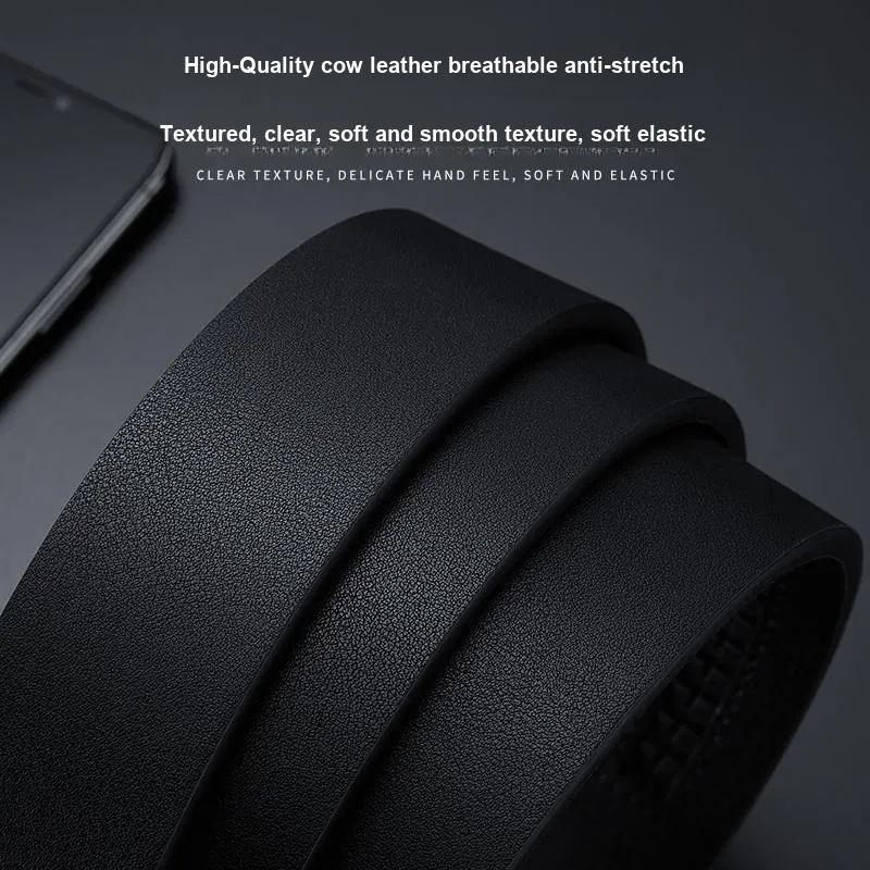 ELLE HOMME Top Grain Cow Leather Belts Men's Width 3.5cm-5