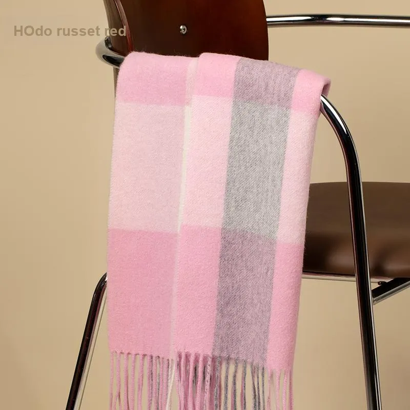 Red Bean 100% Wool Knit Scarves Women's-2