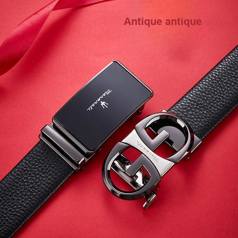 Maserati Cow Leather Belts Men's 3.5cm-6