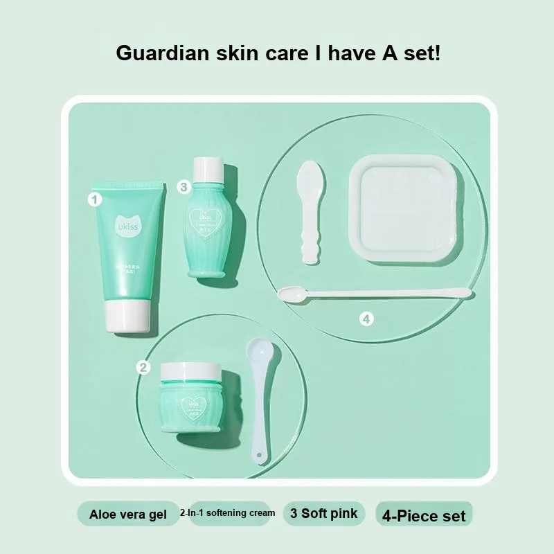 UKISS Face Soft Set Beauty Correction Pure Soft Pink+Pure Soft Cream+Aloe Vera Gel+Matching Tools