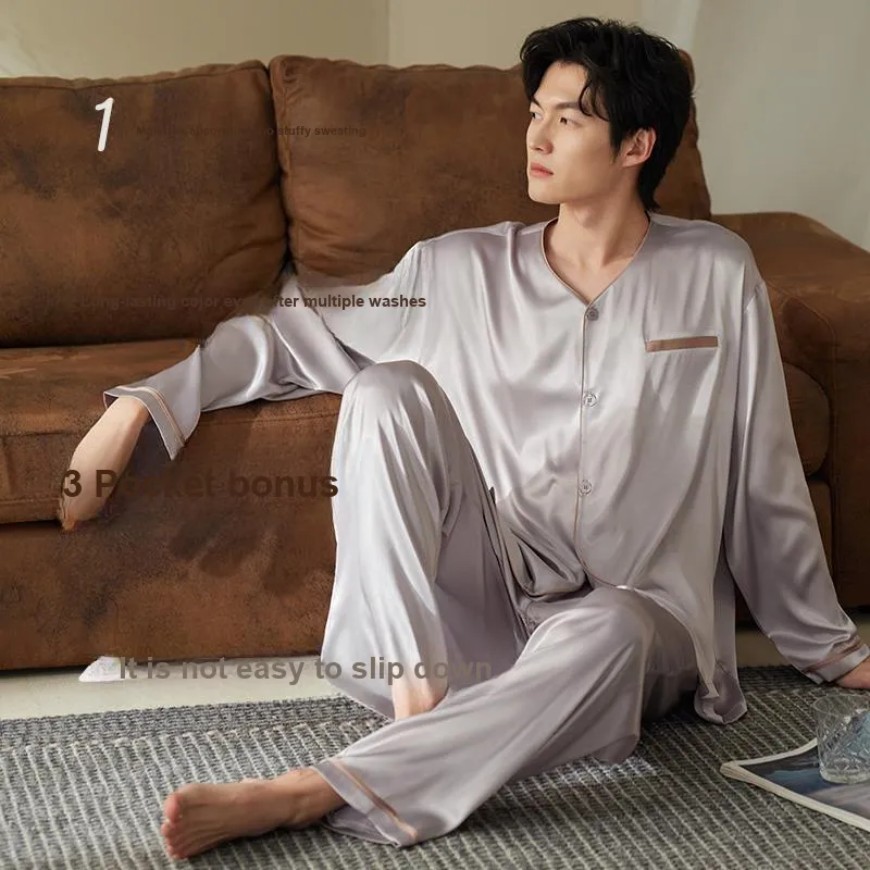 Xuan Liang Pajama Set Men's Gift Box Set Snow Gray-2