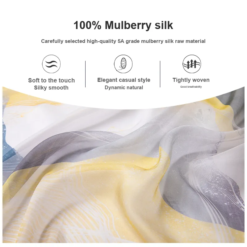 H YXIANG Silk Scarves Women's-9