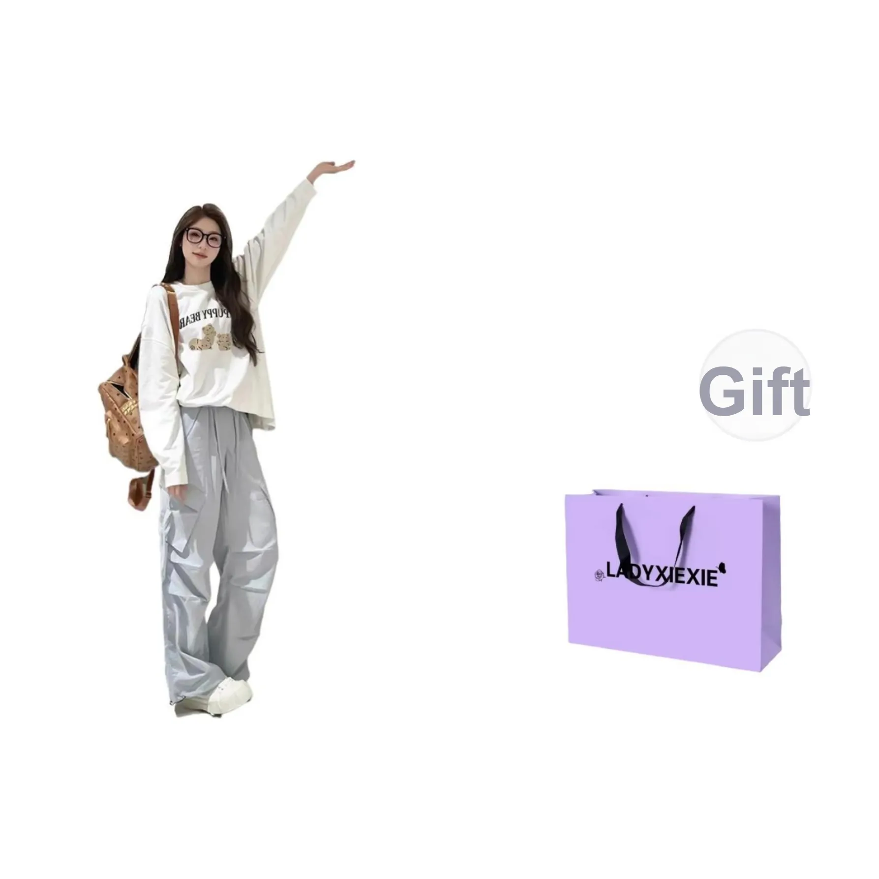 LADYXIEXIE Комплект с короткими рукавами рубашка женский