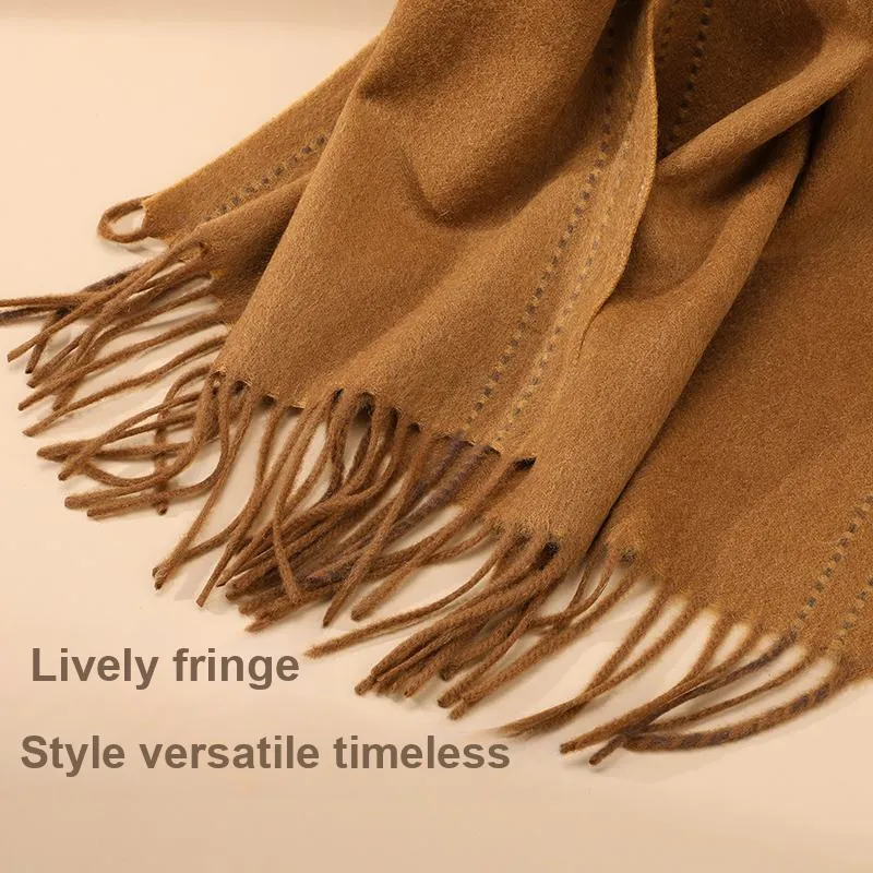 MITHAOL KUSC 100% Australian Wool Knit Scarves Women's Caramel-4