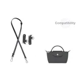 Graphite Gray Same Color Oil Edge Crossbody Shoulder Strap+[No Perforated]Set