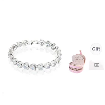 CHIARA FERRAGNI Zircon Water Coated 18K Gold Italian Luxury Heavy Industry Bracelet Women's Silver