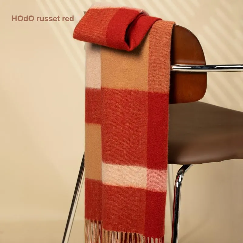 Red Bean 30% Cashmere 70% Wool Knit Scarves Women's-12