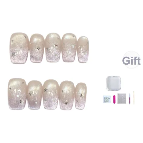 JIDUOMENG Enchanting Handcrafted False Nail Фиолетовый Кошка's Eye Французский Manicure Готовый товар с Дизайном Сердца