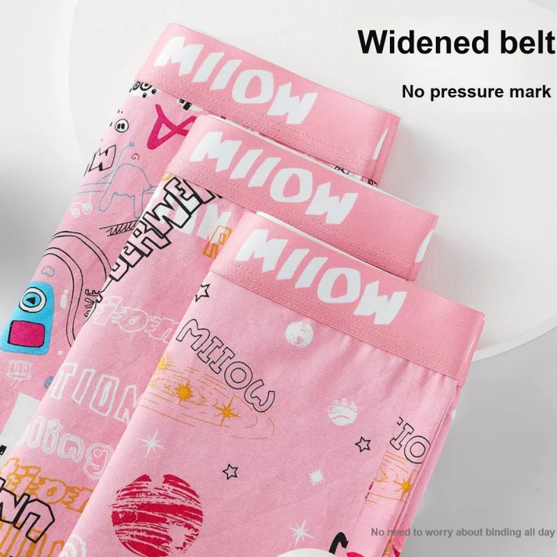 MIIOW Underpants Niche Fashion Design Sensation, Skin Friendly Comfortable Soft Versatile Men's 3 Pack Tough Guy Pink-9