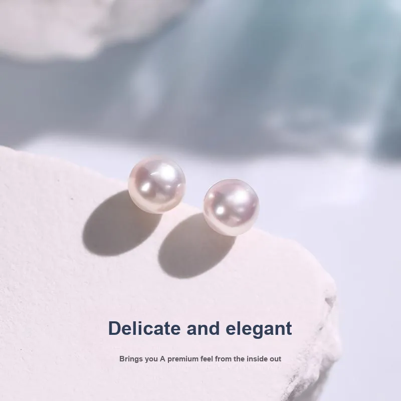 Luxury Beads Pearl Stud Earrings, Versatile And Simple Women's-1
