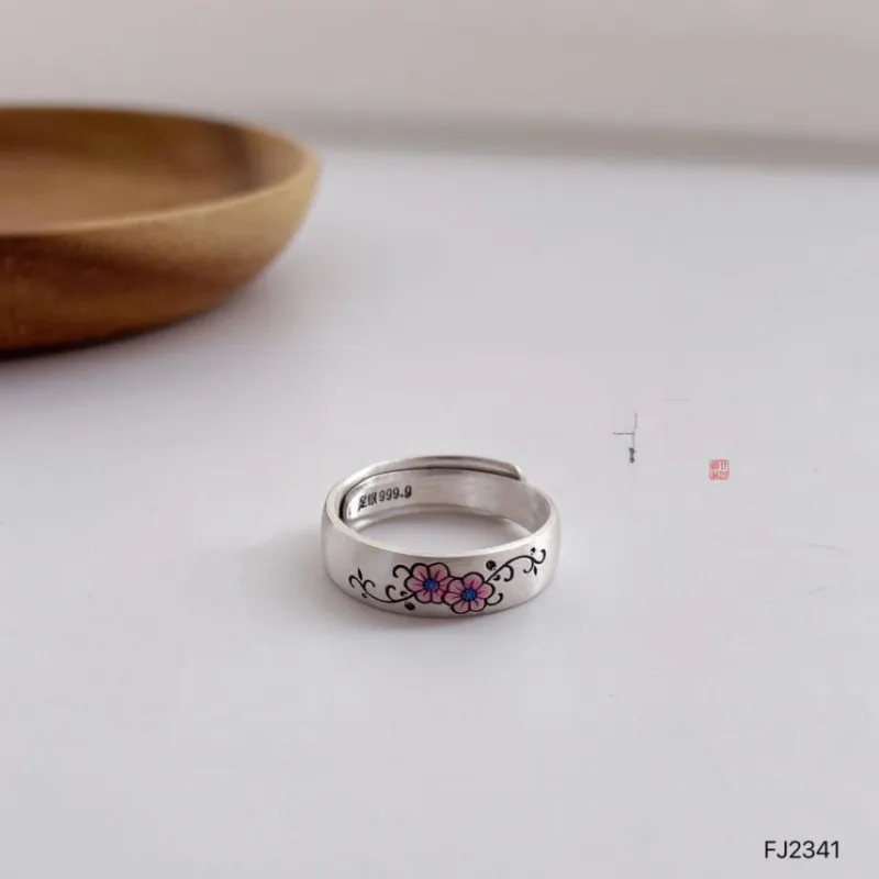 AITAO 999 Fine Silver Full Silver Ring Women's-2