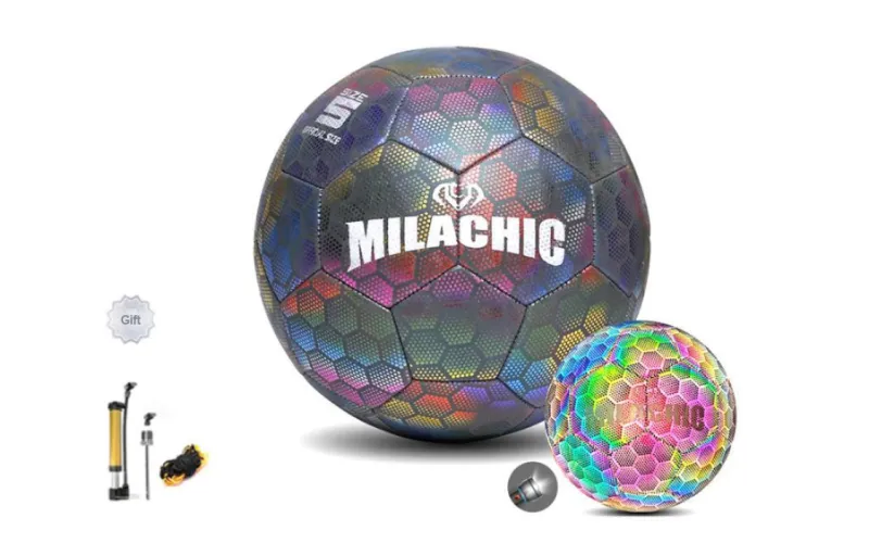MILACHIC Size 4 5 Size Soccer PU Machine Stitched Soccer Ball Unisex Dazzling Color-1