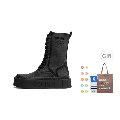 GONGJI Skateboard Shoes Women's High-Top Black