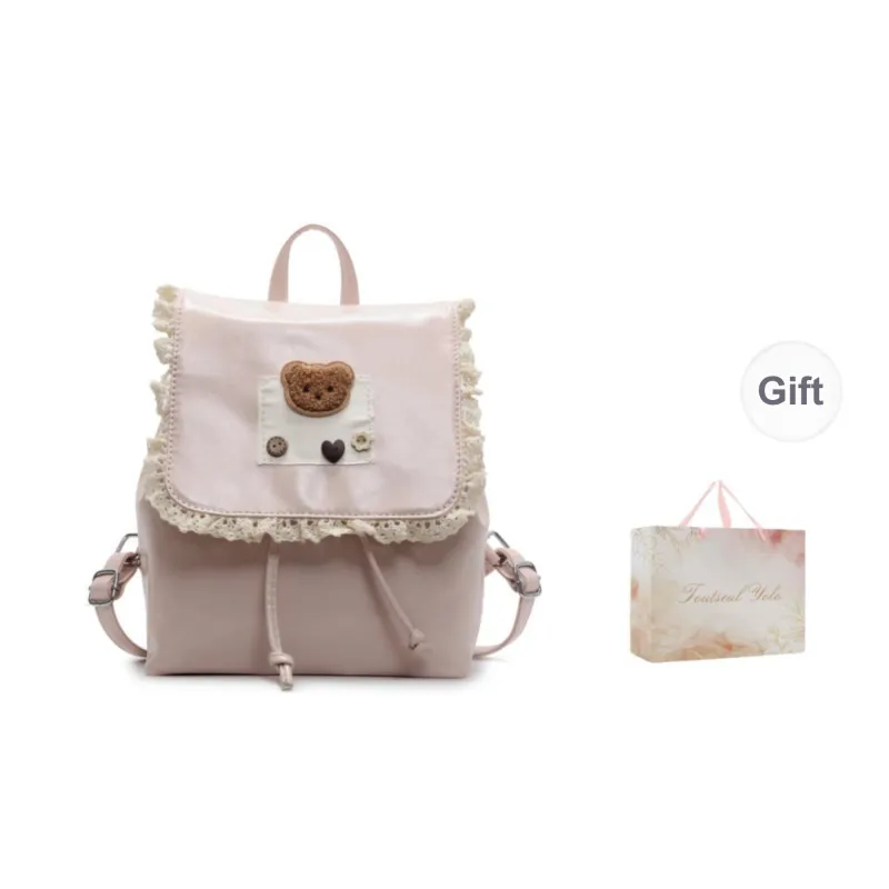 TOUTSEUL YOLO PU Backpack Unisex Ecru/Black/Blue/Pink-19