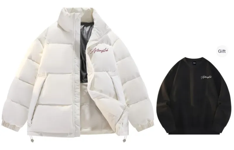 Emoji Down Jacket Unisex Black Red-20