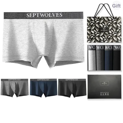 SEPTWOLVES Нижнее белье Подарочная коробка Мужской 4 упаковки + Сумка для покупок